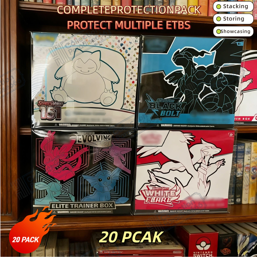 20 PCS Pokemon Elite Trainer Box ETB Protector Case UV & Scratch-Resistant