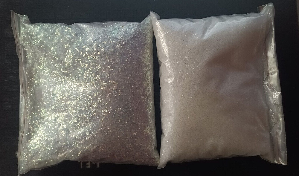 Iridescent Glitter White and Silver Crafting