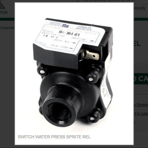 SWITCH WATER PRESS SPRITE REL, # 94-064-01