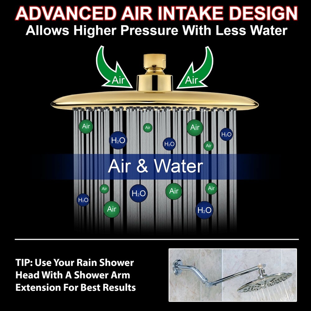 Waterfall Showerhead (Aqua Elegante) - Polished Brass