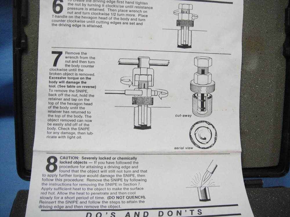 Snipe Broken Bolt and Pipe Extractor Set Rare