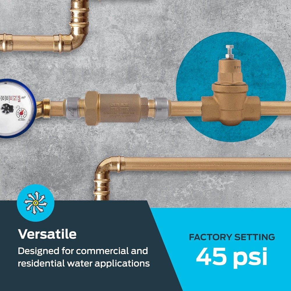 3/4 Inch EB75 FPT x FPT Pressure Regulator Valve (PRV), 45 PSI, 23000-0045