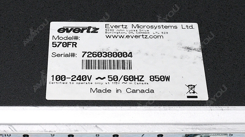 Evertz 570FR 3RU Compact Distribution Frame +570FC Frame Control +57PS Redundant