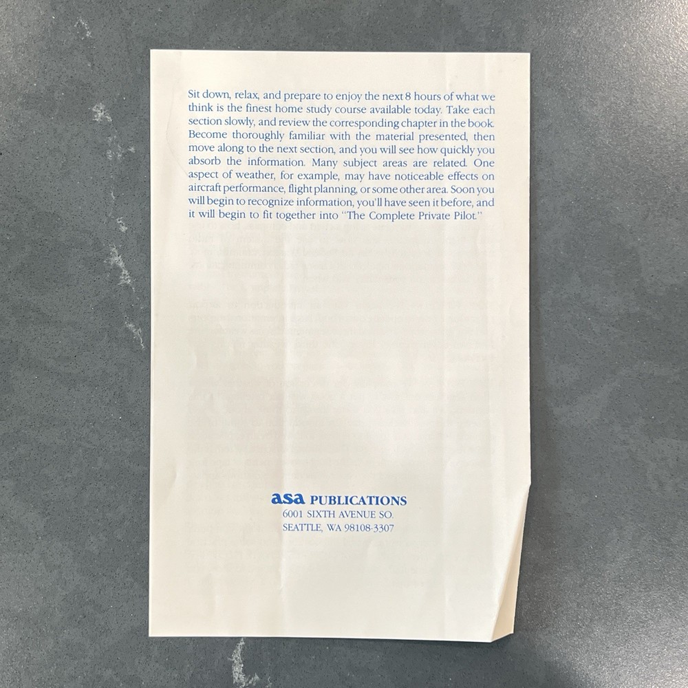 THE COMPLETE PRIVATE PILOT VIDEO 4 VHS Set ASA Aviation Instruction Tutorial