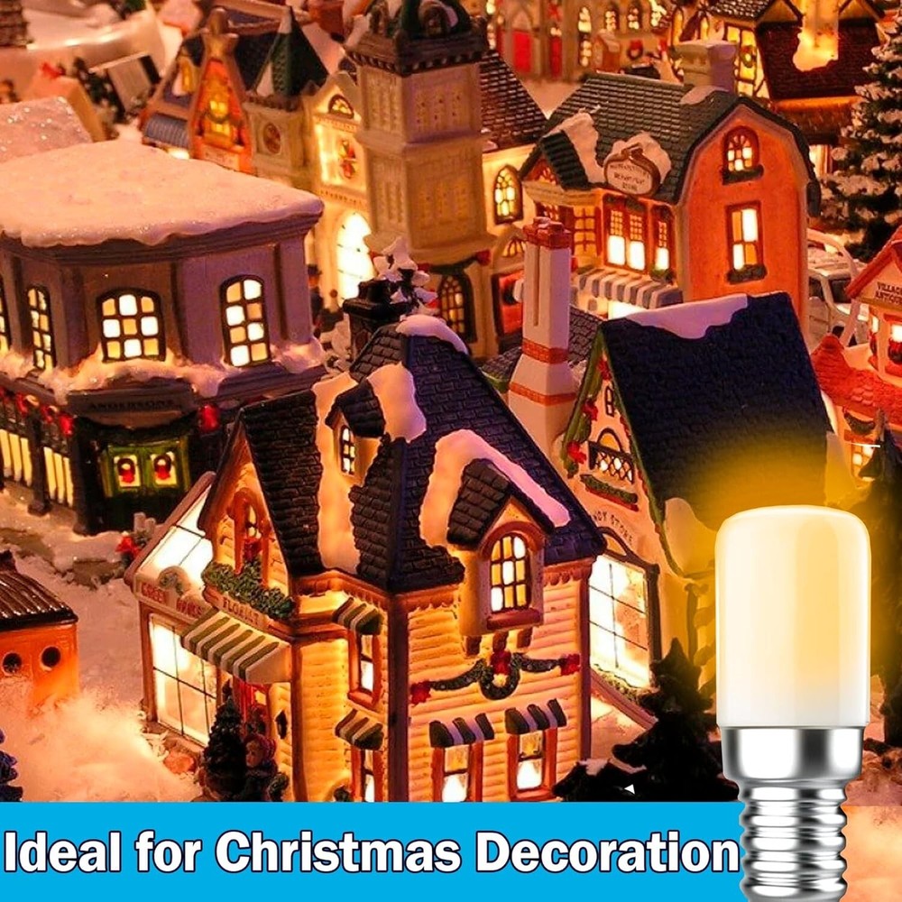 3-Pack T8 E12 LED Light Bulbs Warm White 2300-2500K, 2W Small Night Light