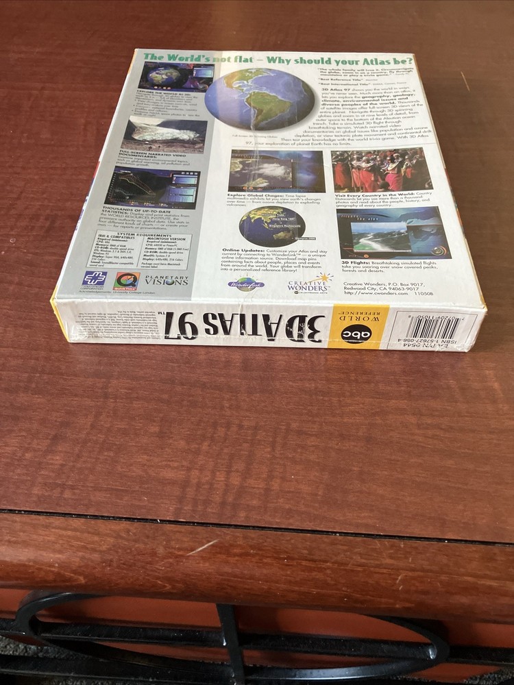 ABC World Reference- 3D Atlas 97 PC Software- Creative Wonders