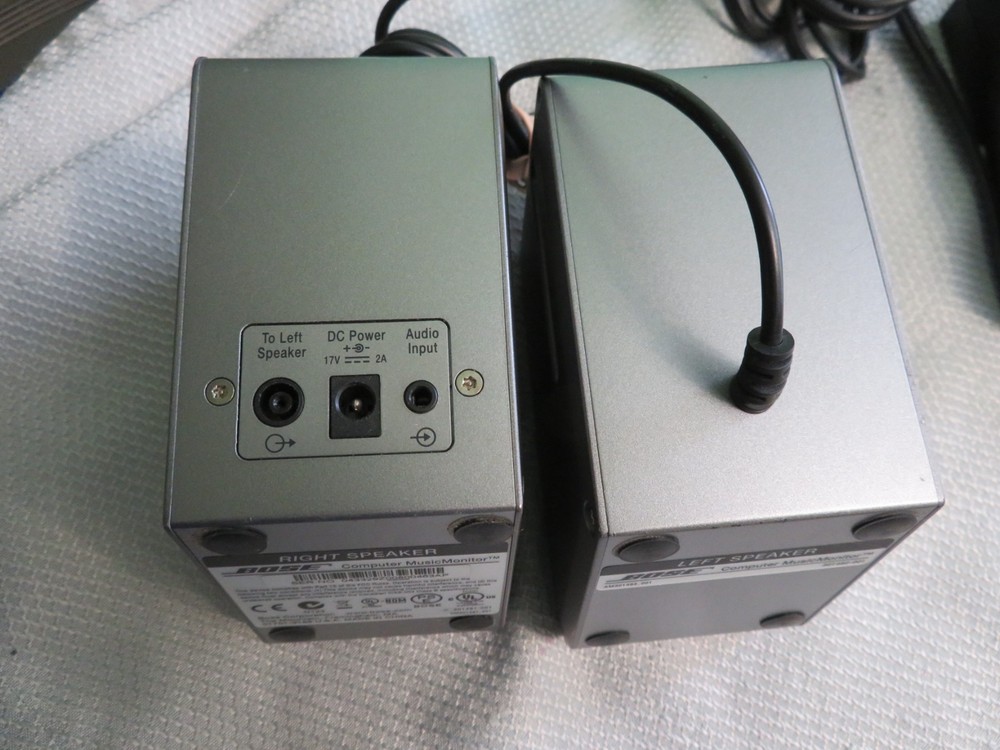Bose Computer MusicMonitor Computer Speakers Desktop PC Silver Bose no Remote!