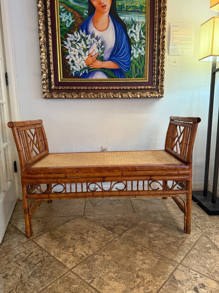 CHINESE CHIPPENDALE BAMBOO BENCH
