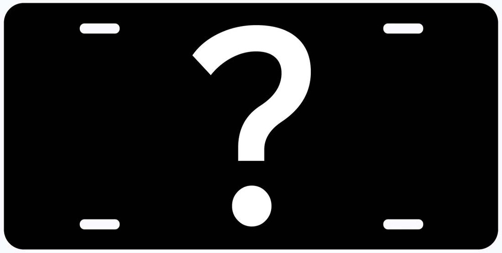 Question Mark Novelty Car License Plate