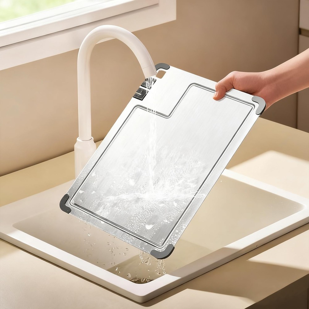 Premium Titanium Cutting Board with Dual Knife Sharpener, Coarse & Fine Sharp...