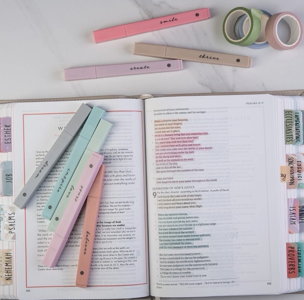 DIVERSEBEE Bible Highlighters with Soft Chisel Tip, 8 Pack 8 Pack, Boho