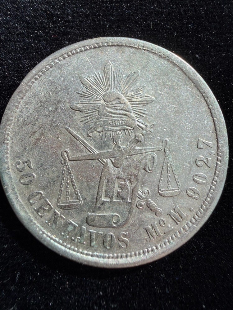 Mexico 25 centavos Mo M 1886 silver coin