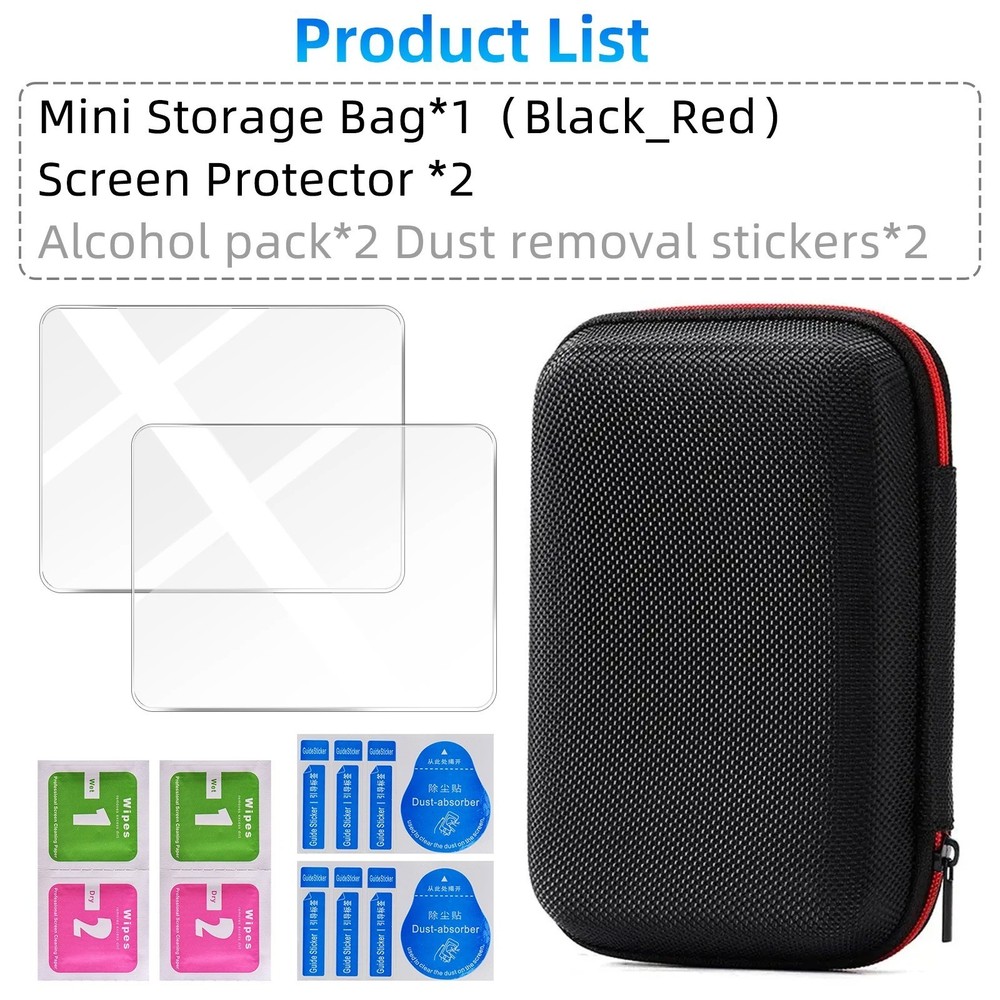 Tempered Glass Screen Protector + EVA Case for R36S Handheld Game Console