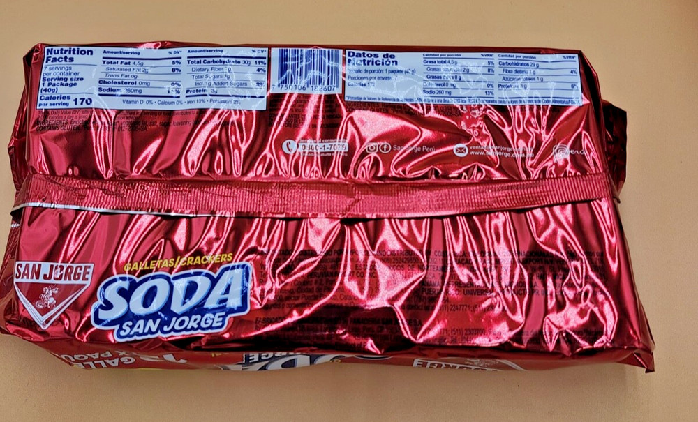 SAN JORGE GALLETAS SODA CRACKERS - 4 PACK BUNDLE (280g each)