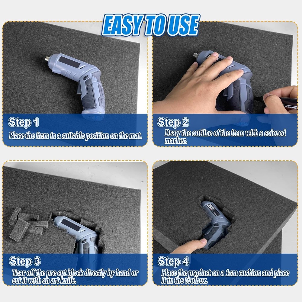 Versatile 6 PCS Foam Pads - 16x12 Customizable Inserts for Optimal Protection