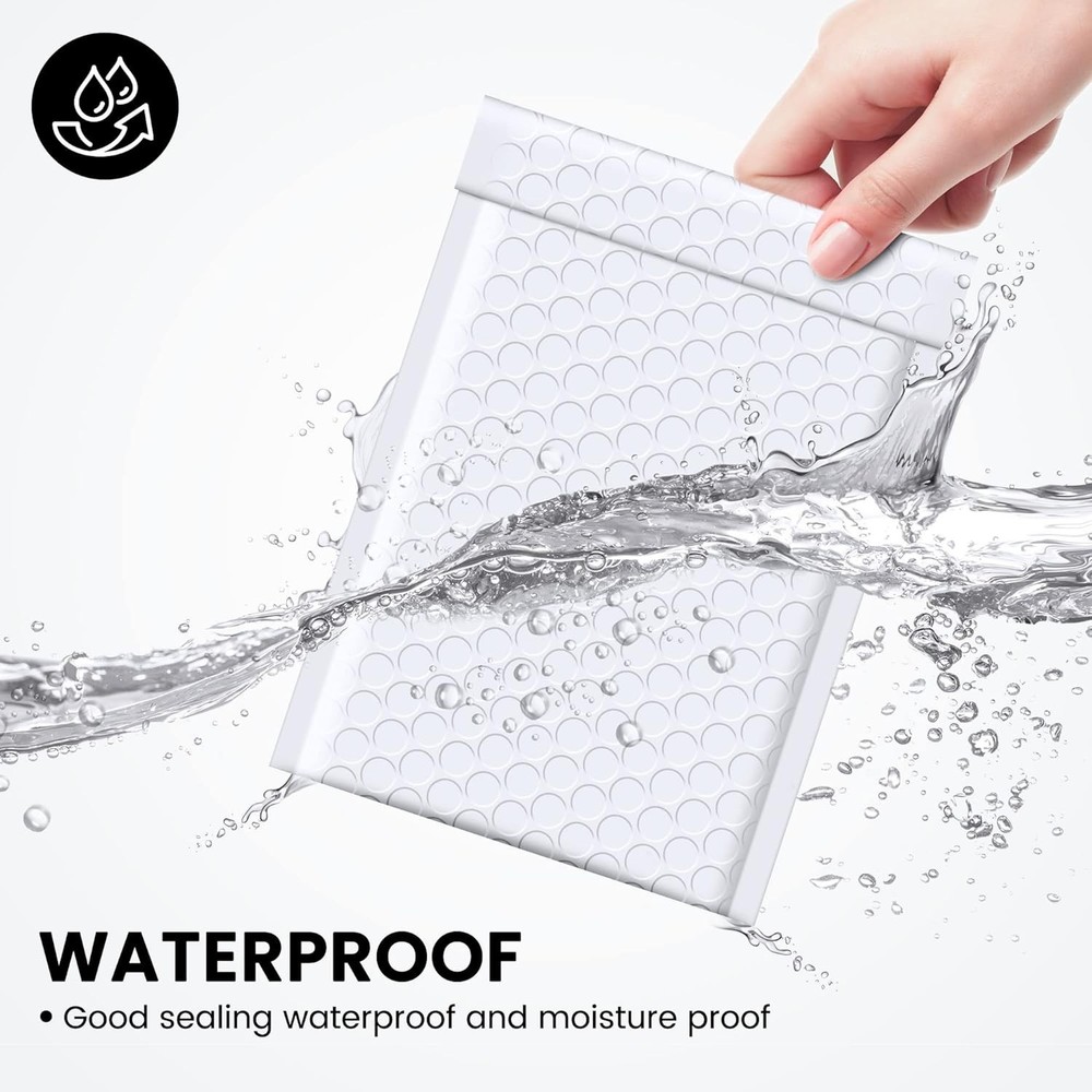Bubble Mailers 4x8 100 Pack - Lightweight Shipping Envelopes
