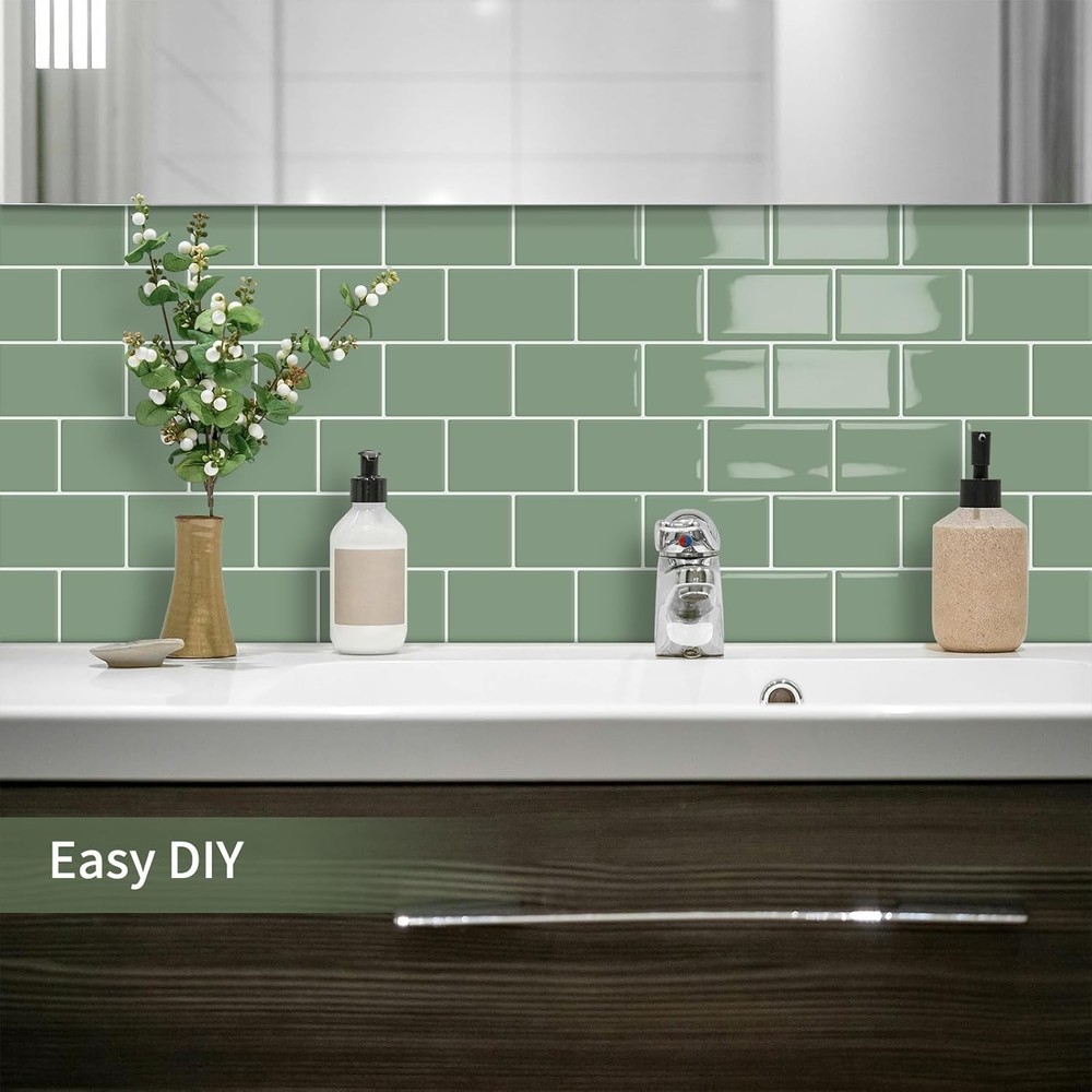 10-Sheet Thick Peel & Stick Kitchen Backsplash Tiles 3D Subway Waterproof