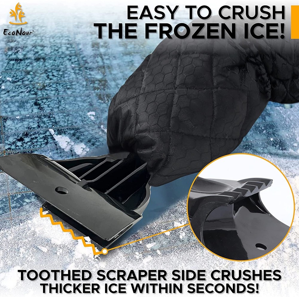 EcoNour Ice Scraper Mitt for Car Windshield