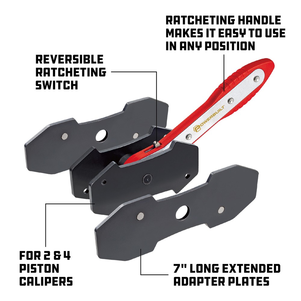Powerbuilt Ratcheting Caliper Piston Tool Set - 647861