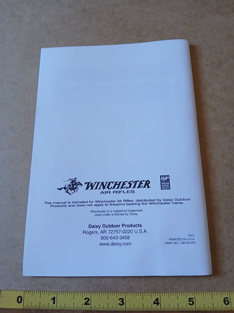 Winchester Operator's Manual - Used