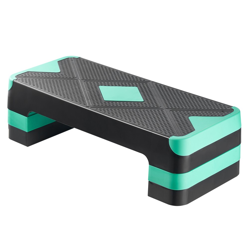Aerobic Stepper Platform, 4 Adjustable Risers, Non-Slip Workout Step