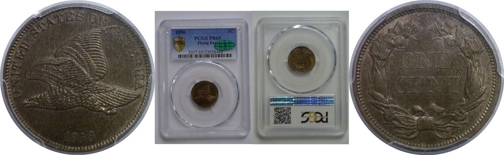 1856 Flying Eagle Cent   PCGS PR-65 CAC