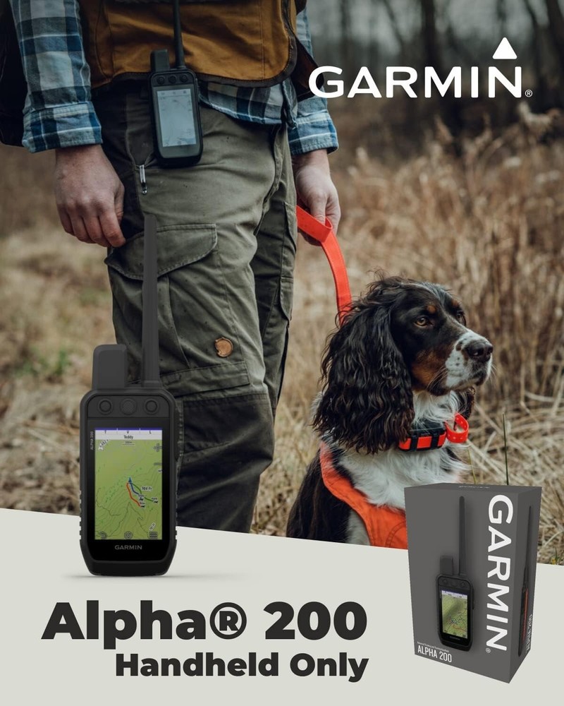 Garmin Alpha 200 Handheld Multi-Dog Tracker and Trainer High-Sensitivity GPS