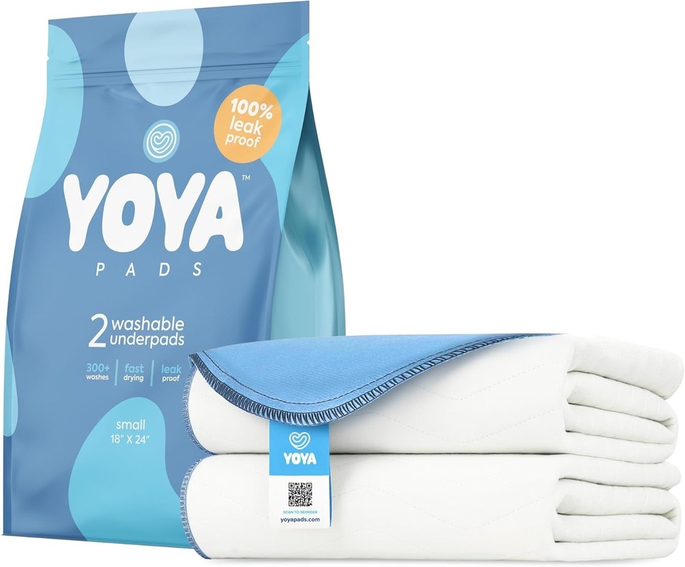 Washable Heavy Absorbency Waterproof Underpad 18”x24” - 2 Pack for Comfort