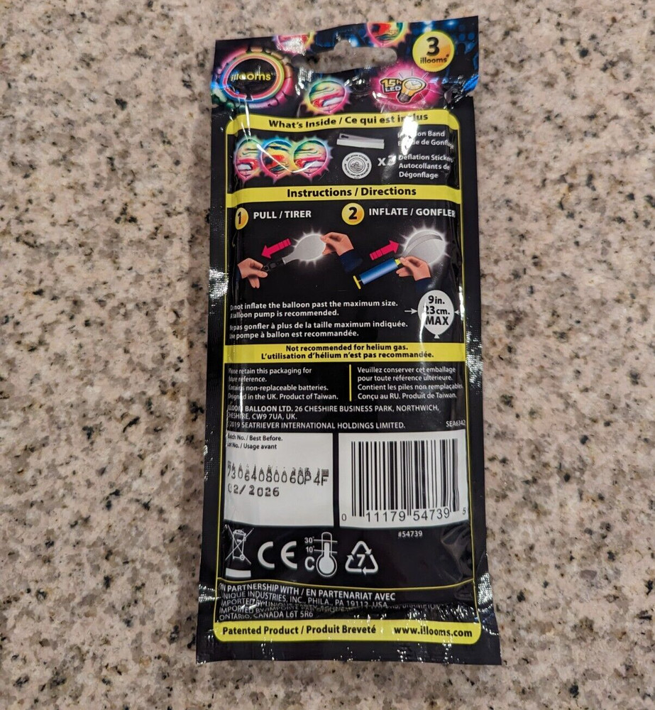 Marble Light Up Balloons - 3 Pcs