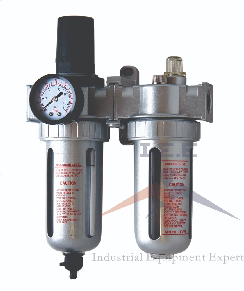1/2" Mid Flow Air Moisture Filter Regulator Oiler Separator Lubricator Combo