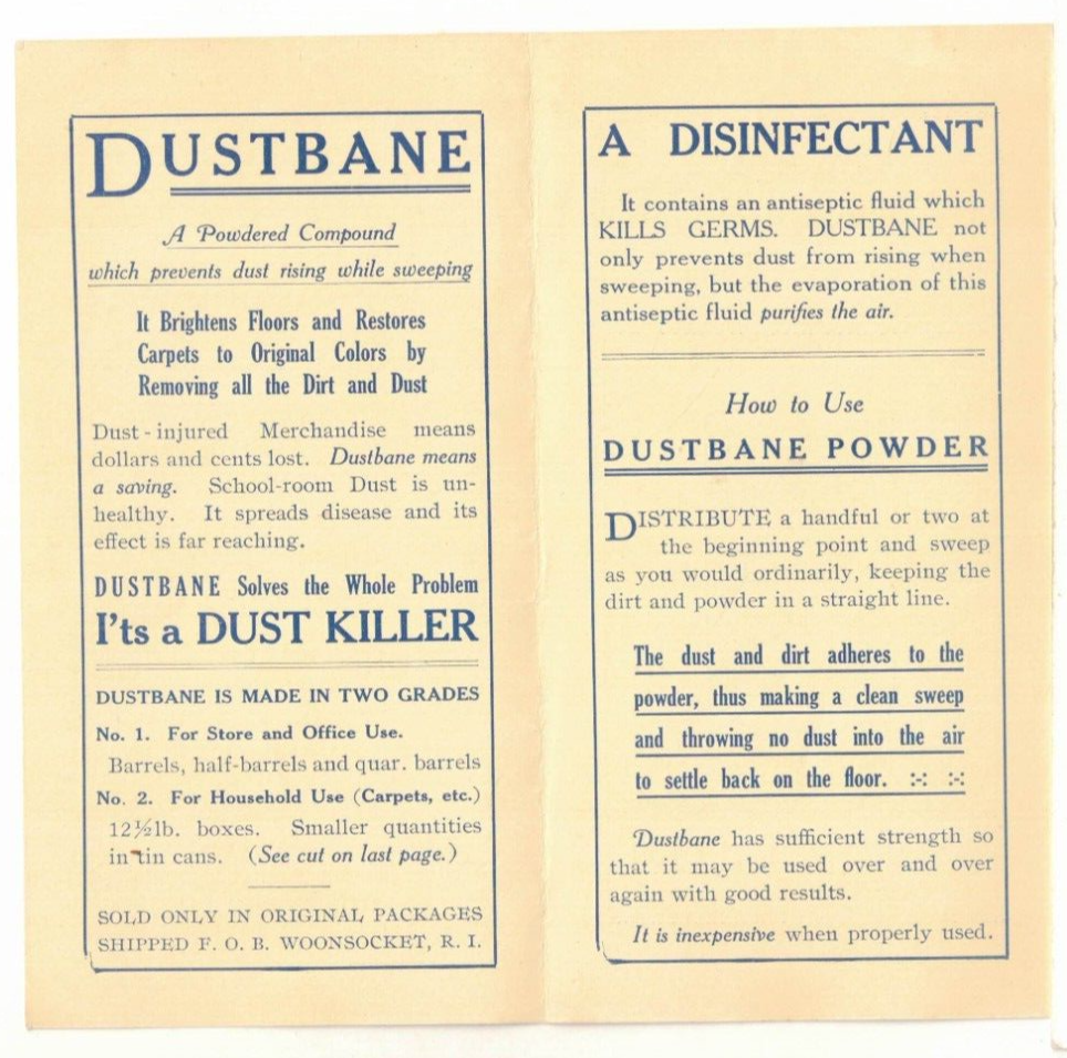 c1920 “Dustbane” Sanitary Sweeping Compound Advertisement – 6” x 3.2”