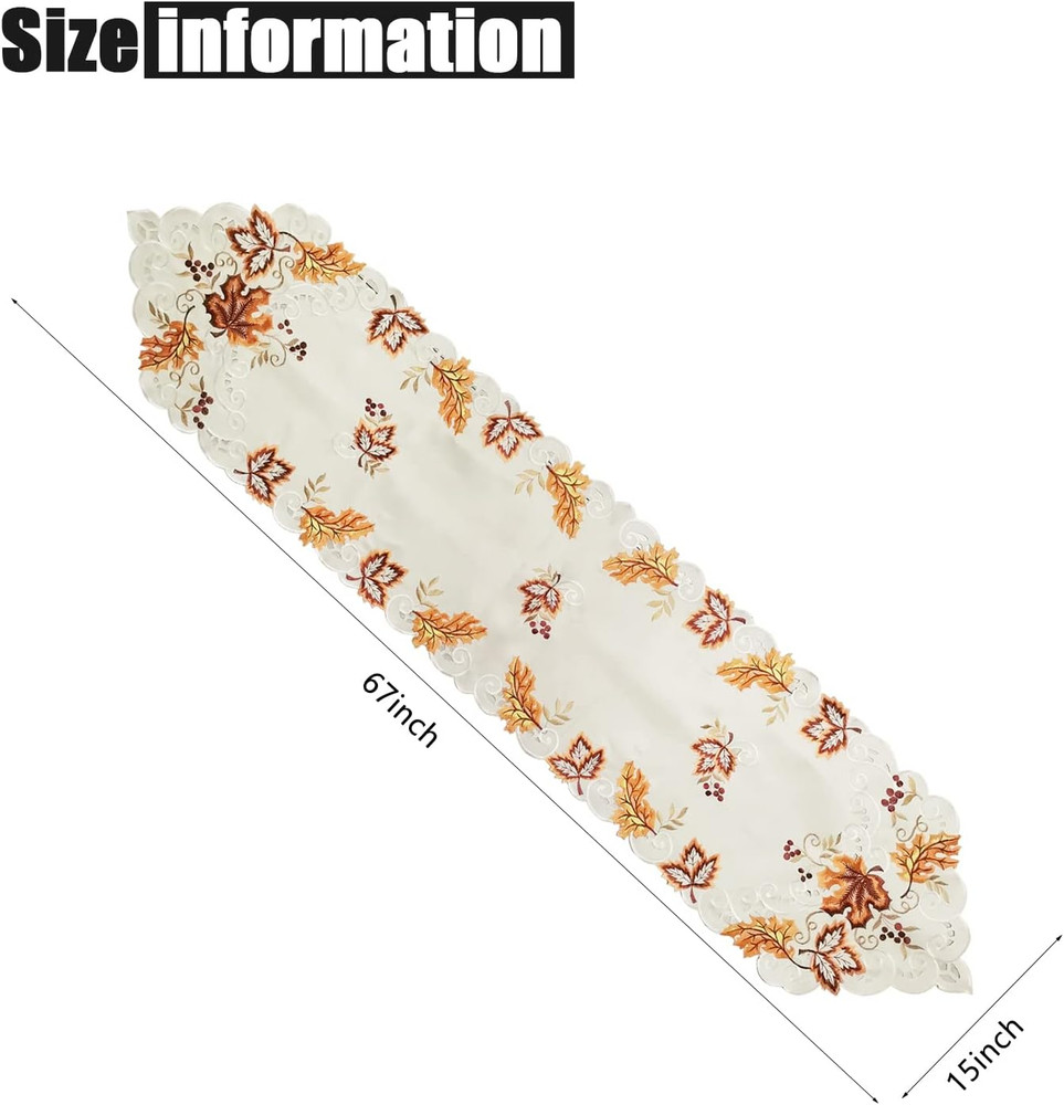 Fall Table Runner with Maple Leaf Long Festival Table Runner Table Decorations f
