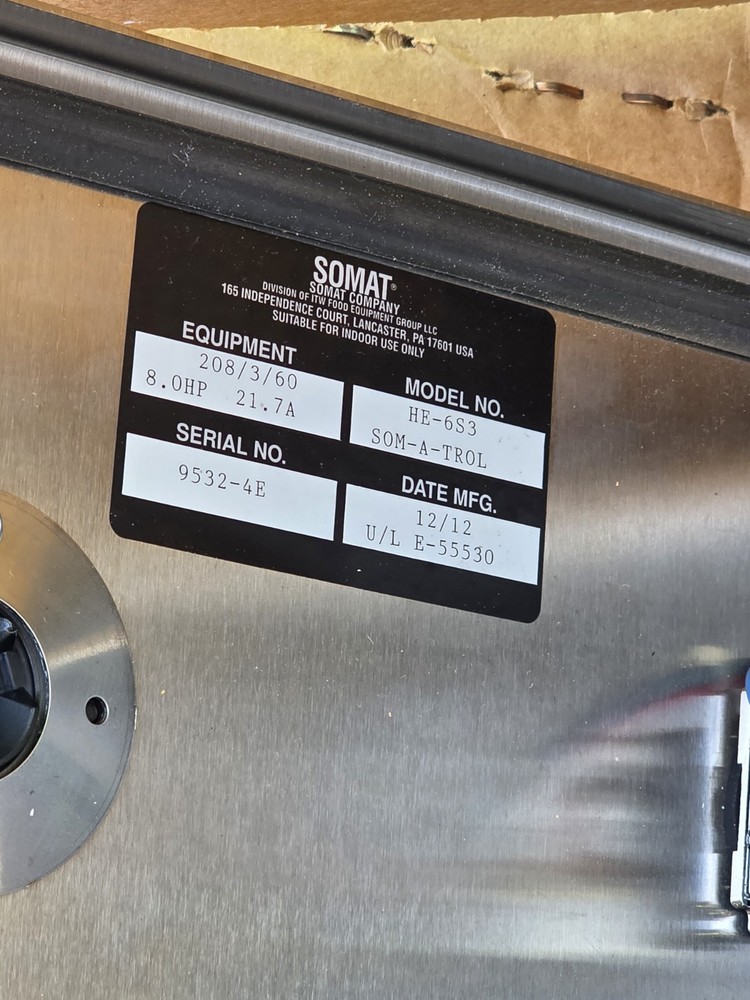Somat HE-6S3 Somat Extractor 6” Remote Pulper Processes READ DESCRIPTION