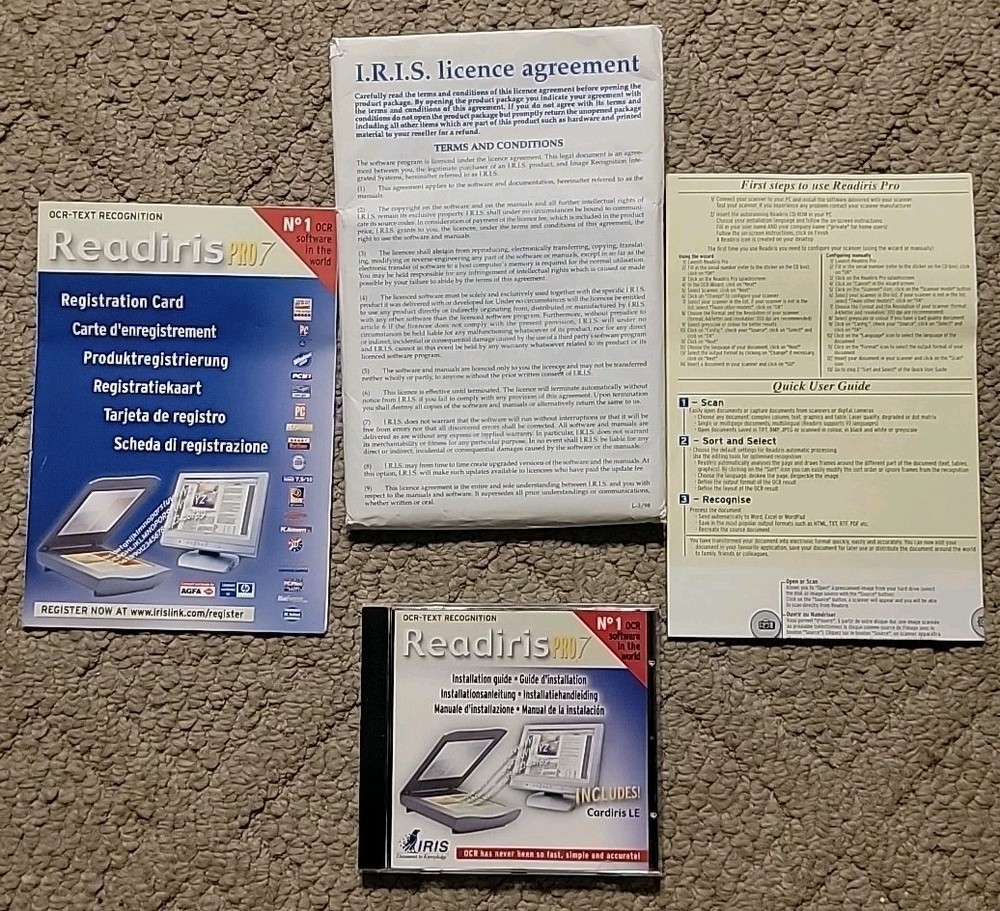 Readiris Pro 7 with Cardiris LE PC CD-ROM Software New Open-Box unused