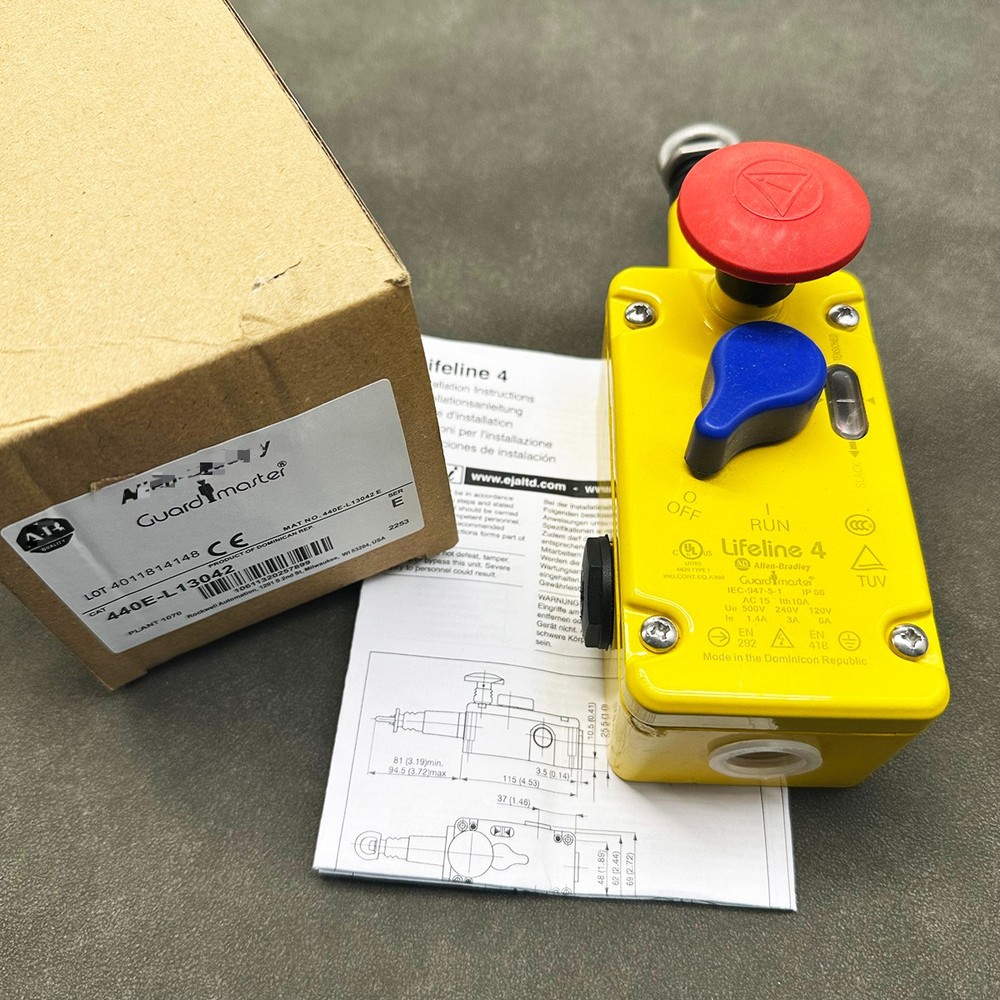Guardmaster Lifeline 4 Cable Pull Rrope Switch 440E-L13042 For Allen Bradley