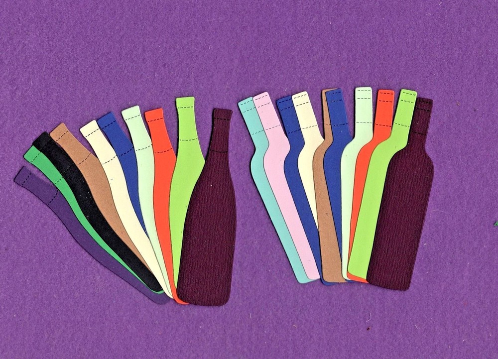 WINE BOTTLE die cuts scrapbook cards