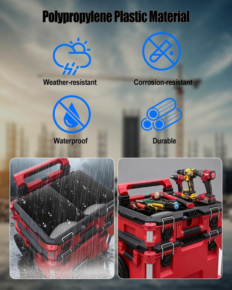 2 Pack Toolbox Tables Work Surface Table Compatible with Small, black