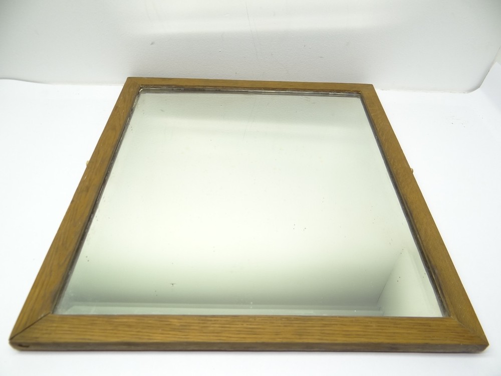 Beveled Glass Wood Frame Vanity Wall Hanging Rectangular Mirror