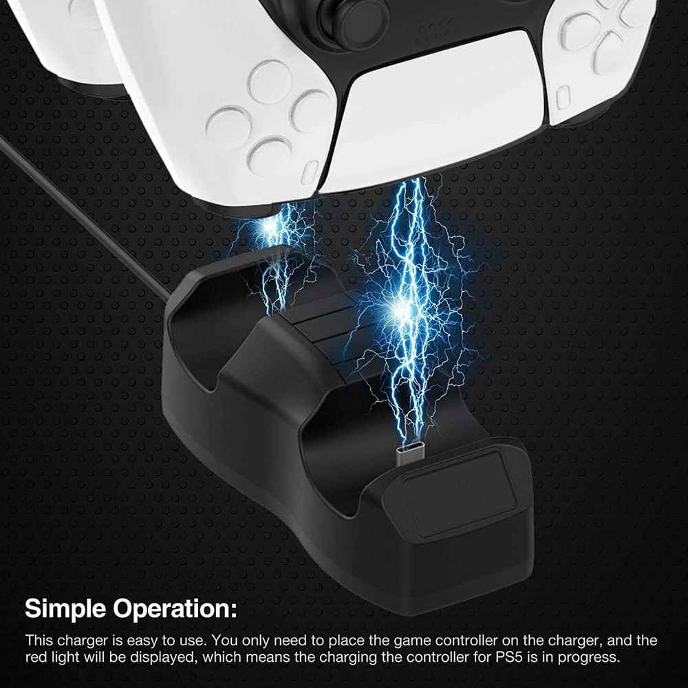 PS5 Controller Charger, DualSense PlayStation 5 Controller Charging Station Dock
