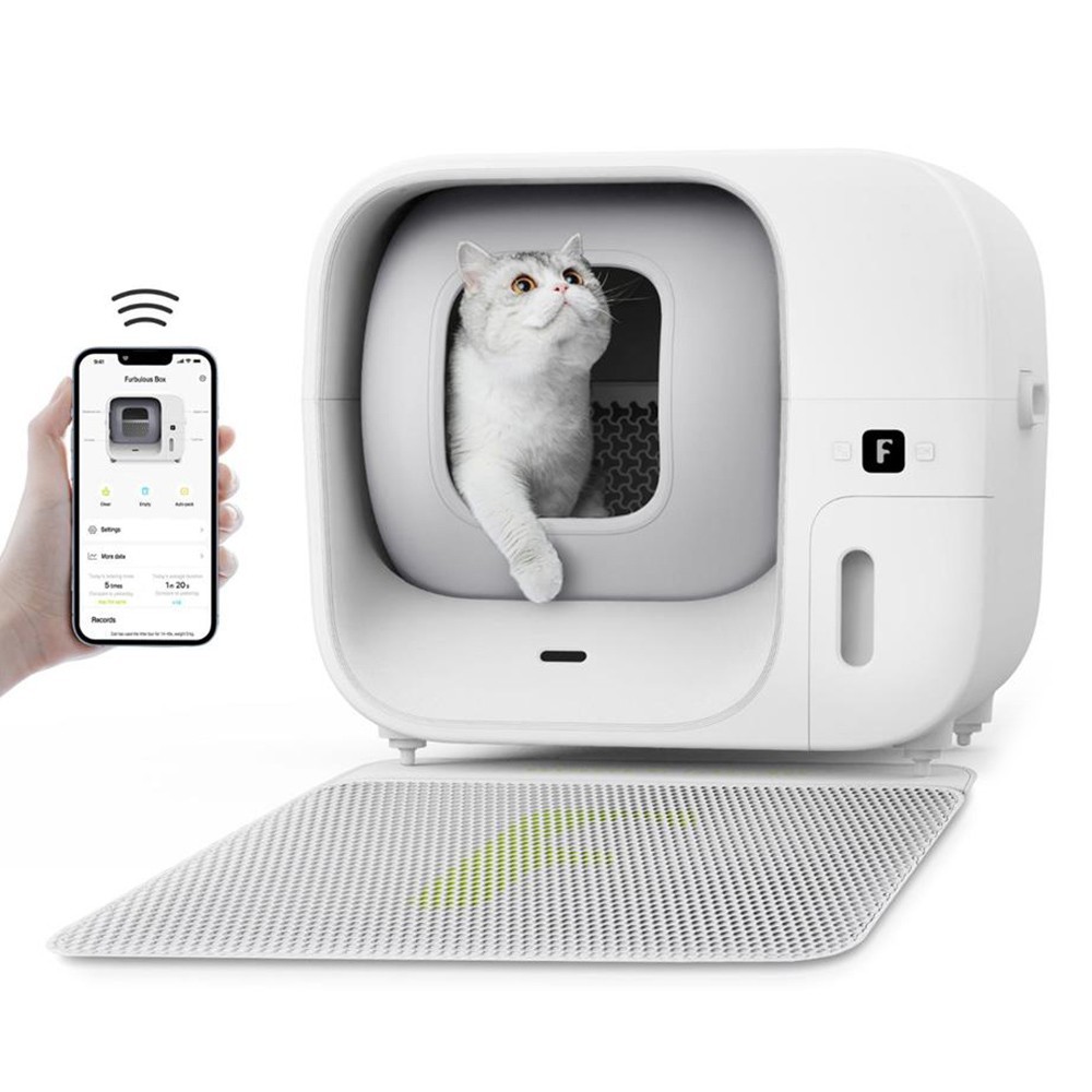 Furbulous Automatic Cat Litter Box Self Cleaning/Pack Refill System,APP Control