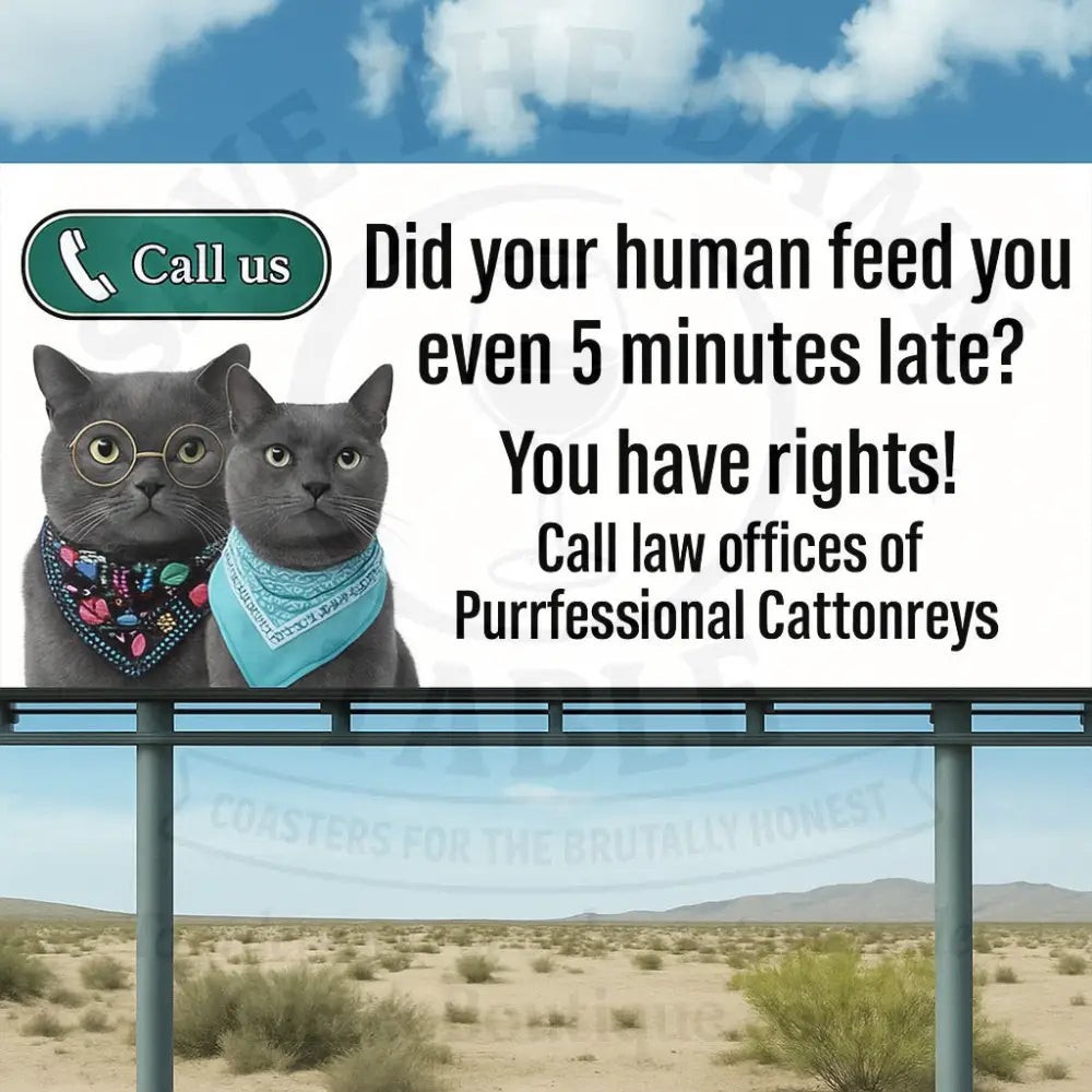 Handmade Coaster: Purrfessional Cattonreys