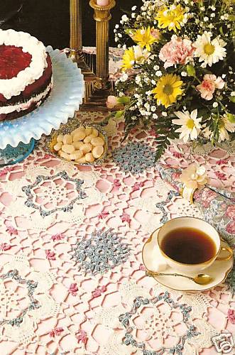 LOVELY Tea Time Tablecloth/ Doily/CROCHET PATTERN