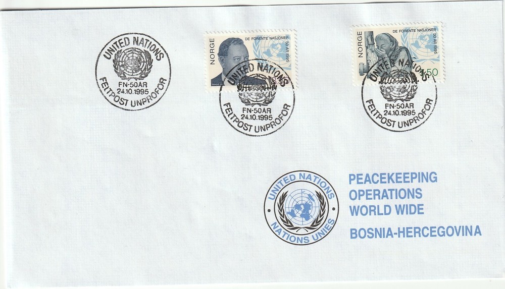 NORWAY: UN-cancellation UNPROFOR 1995 on cover.