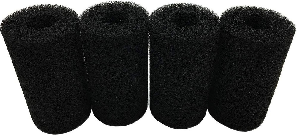4 Black Pre-Filter Sponges for Fish Tanks - Long-Lasting Filtration Solution