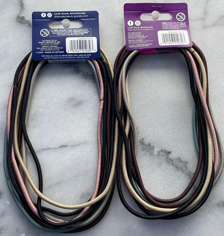 2 Goody Ouchless Comfort Headwraps Headbands 01030 Multicolor 8 Headwraps Ea