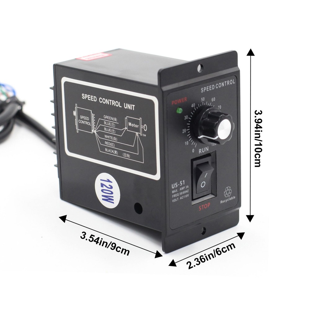 Electric Motor Speed Controller Reversible Switch Regulator Switch AC 110V 120W