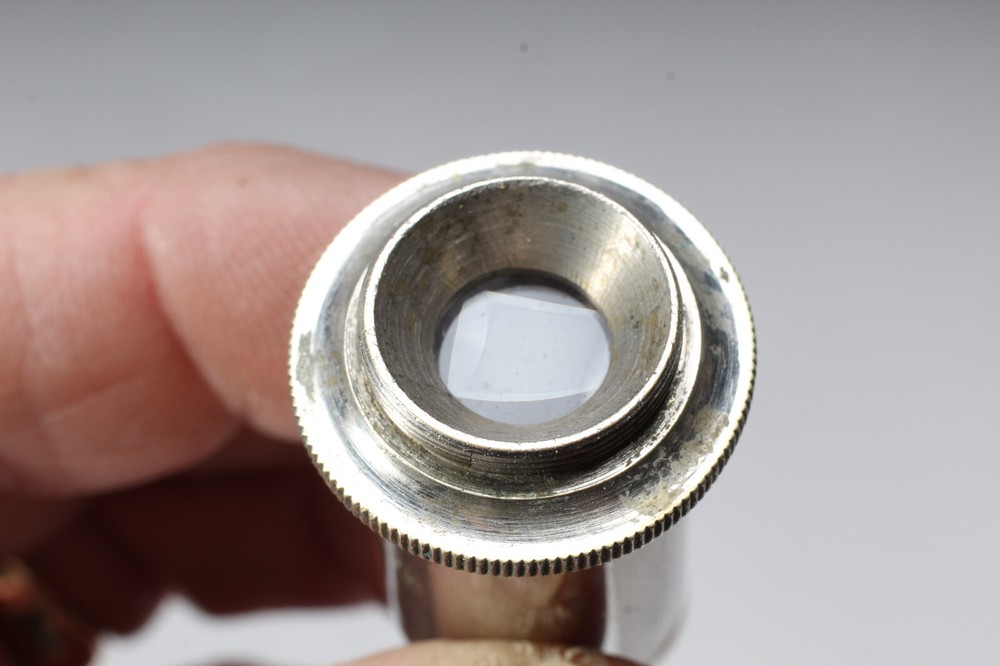 UNBRANDED POCKET MICROSCOPE NICKLED BRASS WORKS VERY POWERFUL