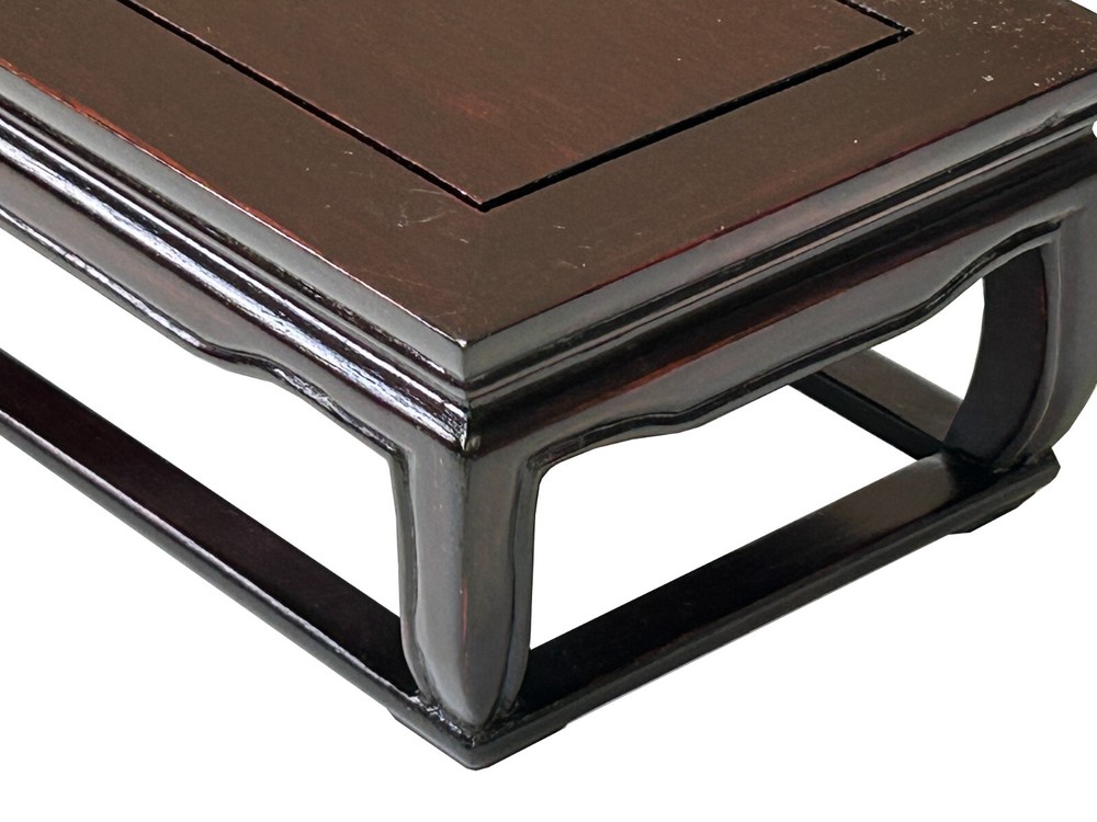 7.25" Mahogany Brown Rectangular Curve Legs Wood Display Stand Riser ws4289