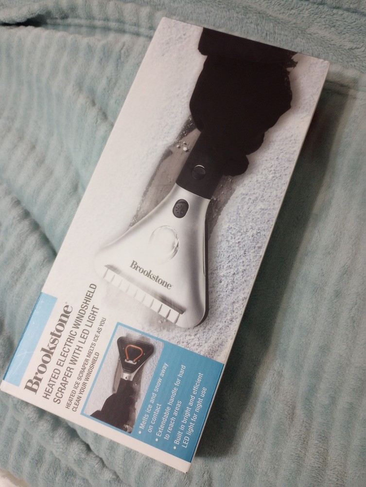 Brookstone Heated Electric Windshield  Ice Scraper With LED Light
