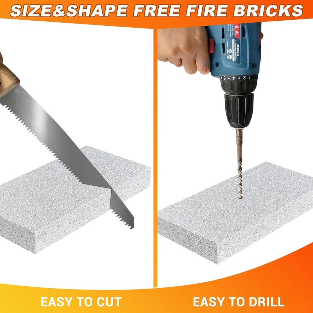 Fire Bricks, WoodStove Firebricks, 2400F Light Weight High Temperature Insula...
